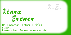 klara ertner business card